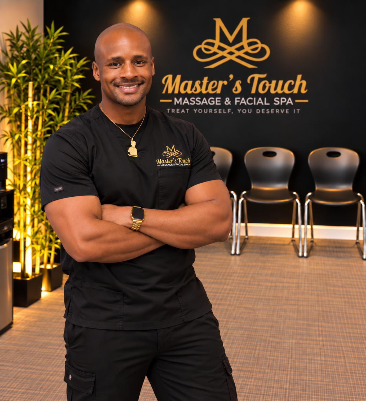 Rell Thompson, co-owner of Master’s Touch Massage & Facial Spa